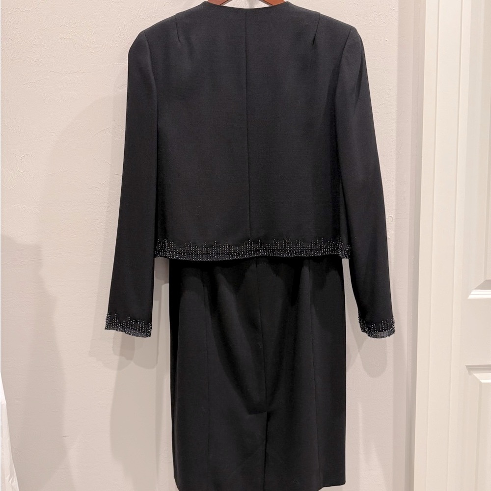 Ann Taylor Petites Black Dress and Jacket with Beaded Trim - Picture 6 of 14
